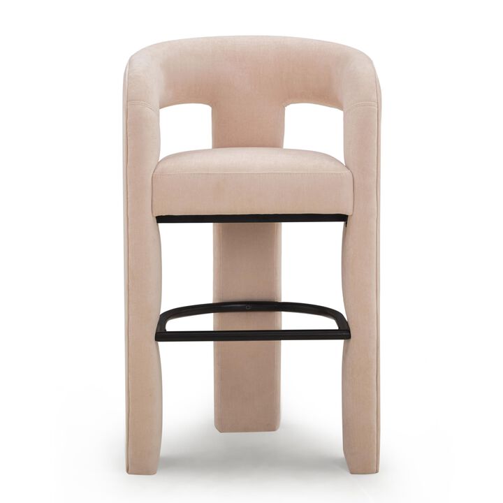 Tov Furniture Malone Blush Perfomance Fabric Bar Stool