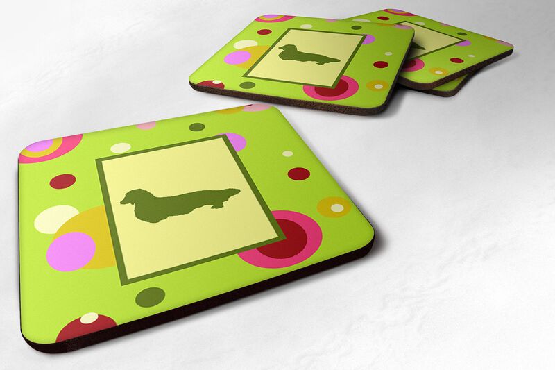 Caroline's Treasures CK1132FC Dachshund Foam Coasters (Set of 4), 3.5 H x 3.5 W, Multicolor image number 0