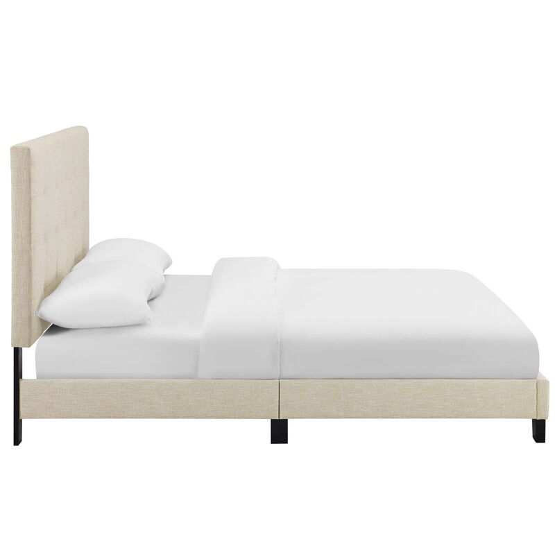 Modway - Melanie Queen Tufted Button Upholstered Fabric Platform Bed image number 4