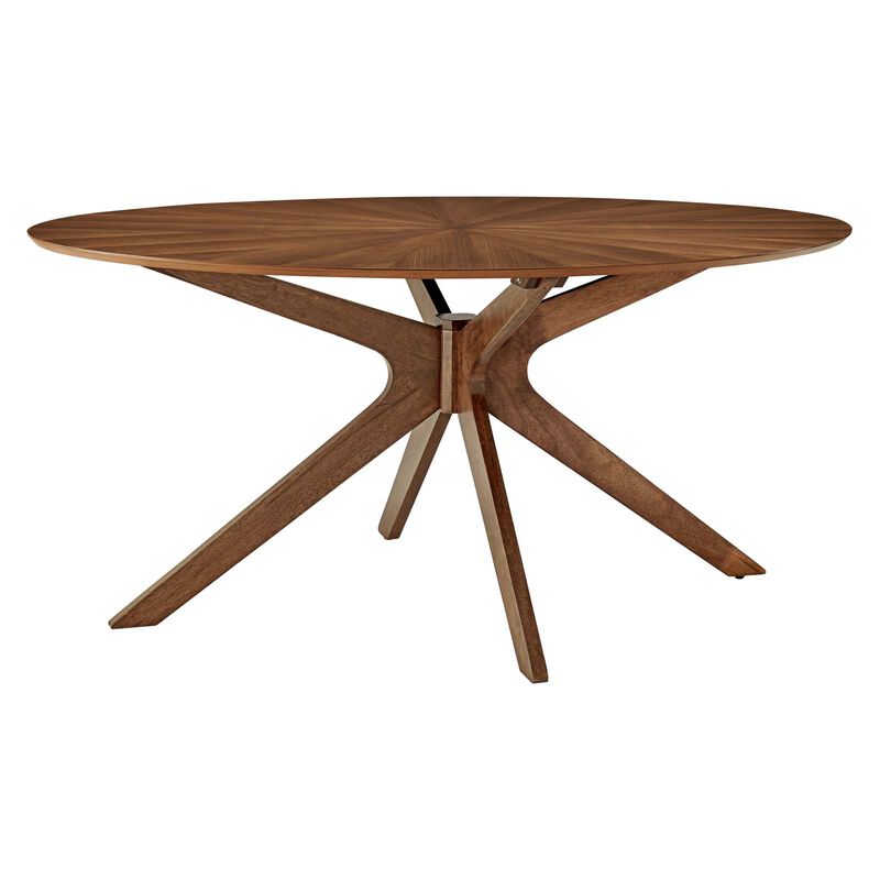 Modway - Crossroads 63" Oval Wood Dining Table Walnut image number 3