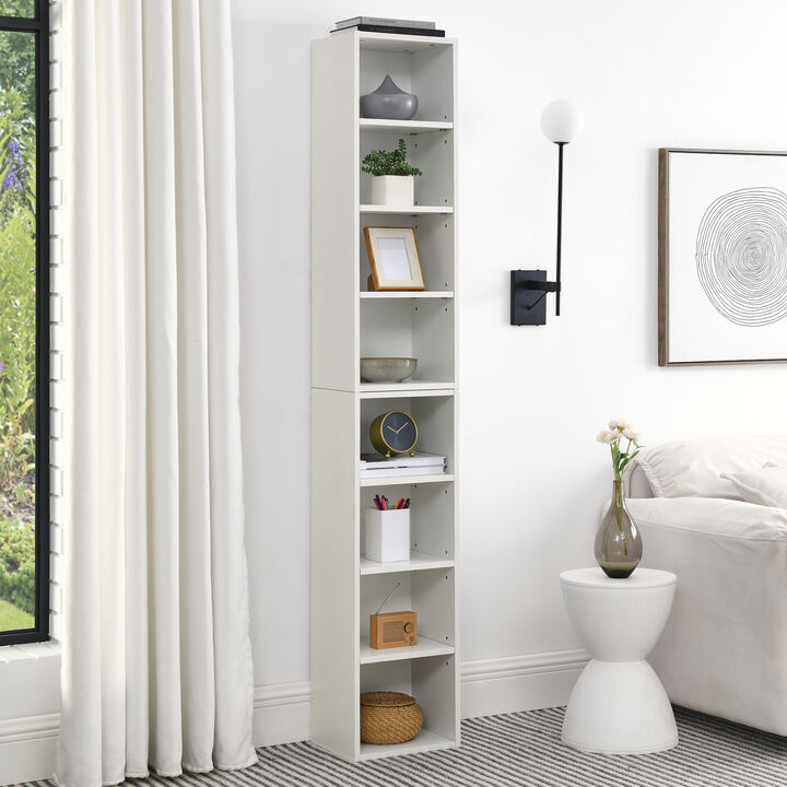 70.9 in.Tall Wood 4-Shelf Standard Bookcase with Shelves (Set of 2)