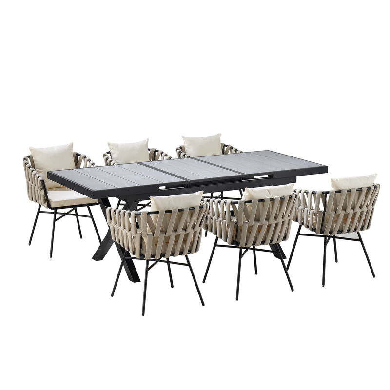Merax Outdoor Patio Dining Table Chairs Set