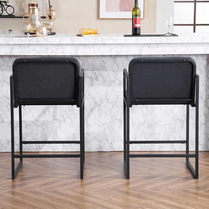Merax Modern Upholstered Counter Height Bar Stool Set of 2
