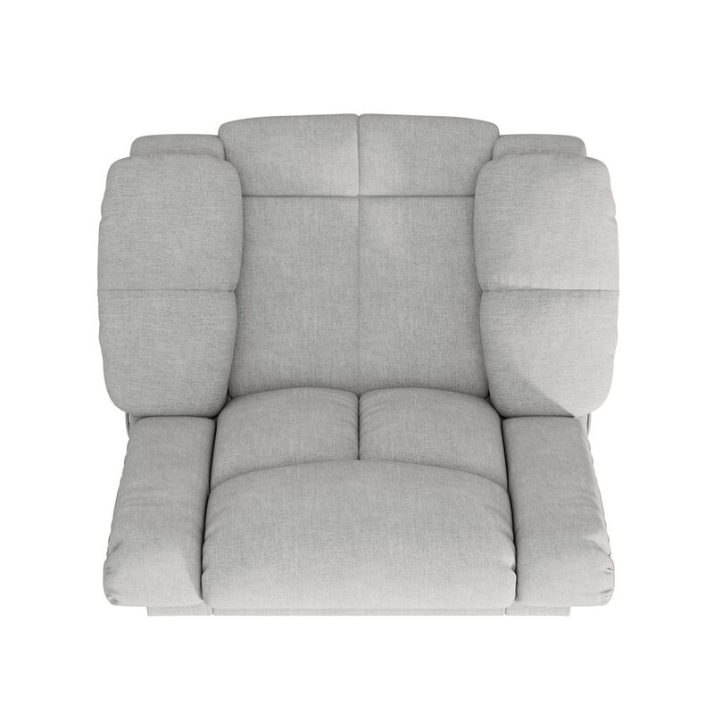 ProLounger Swivel Glider Recliner in Gray Velvet with Pillow Top Arms