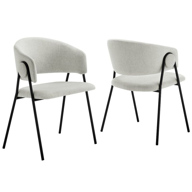 Nella Upholstered Heathered Chenille Dining Chairs Set of 2 image number 0