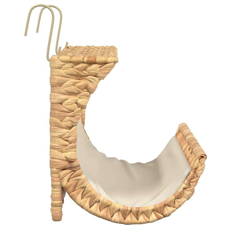 Cat Bed with Cushion Water Hyacinth 14.6"x7.9"x7.9"