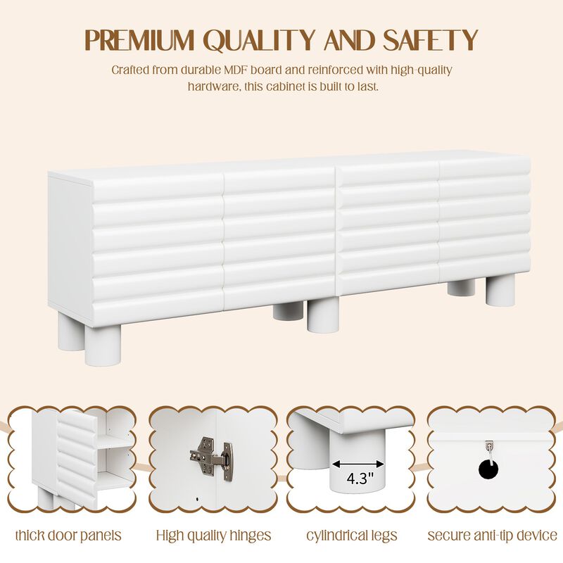 Clihome Modern Media TV Cabinet for Living Room image number 3