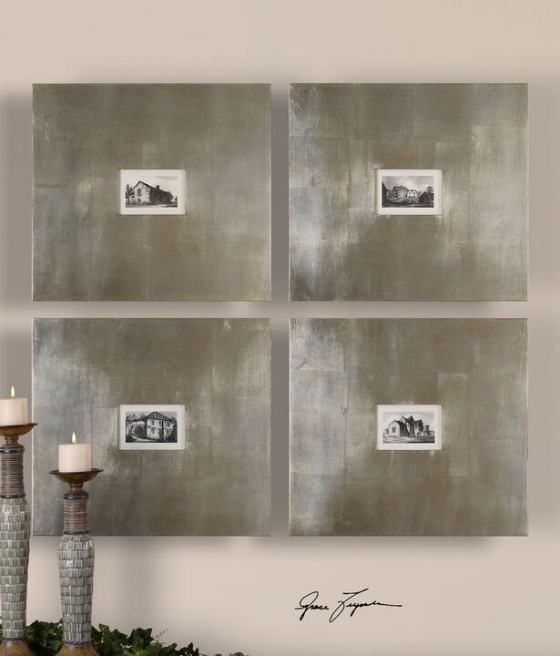 Uttermost Historical Buildings Framed Art Set/4