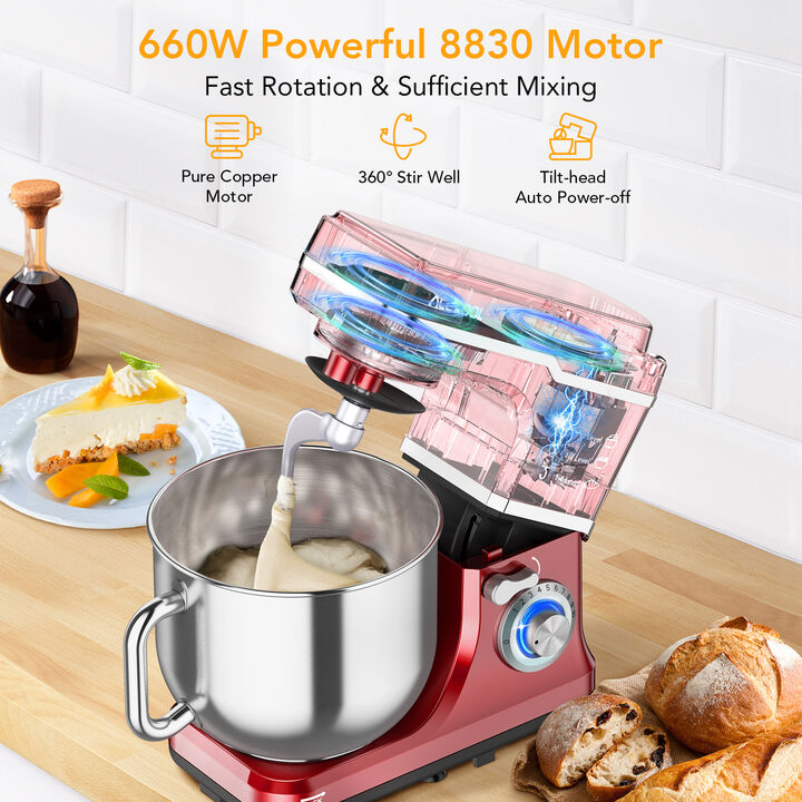 7.5Qt. 660W Tilt‑Head Stand Mixer &ndash; 10‑Speed, Stainless Steel Bowl With Handle, Dishwasher‑Safe Attachments For Bread, Cakes & More