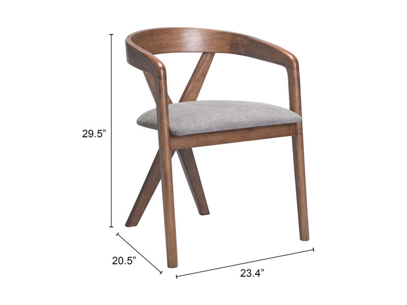 Cairo Dining Chair Dove Gray & Walnut image number 6