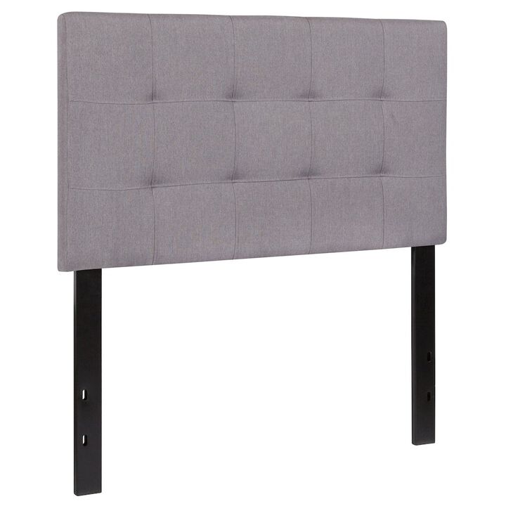 Flash Furniture Tufted Upholstered Twin Size Headboard in Light Gray Fabric