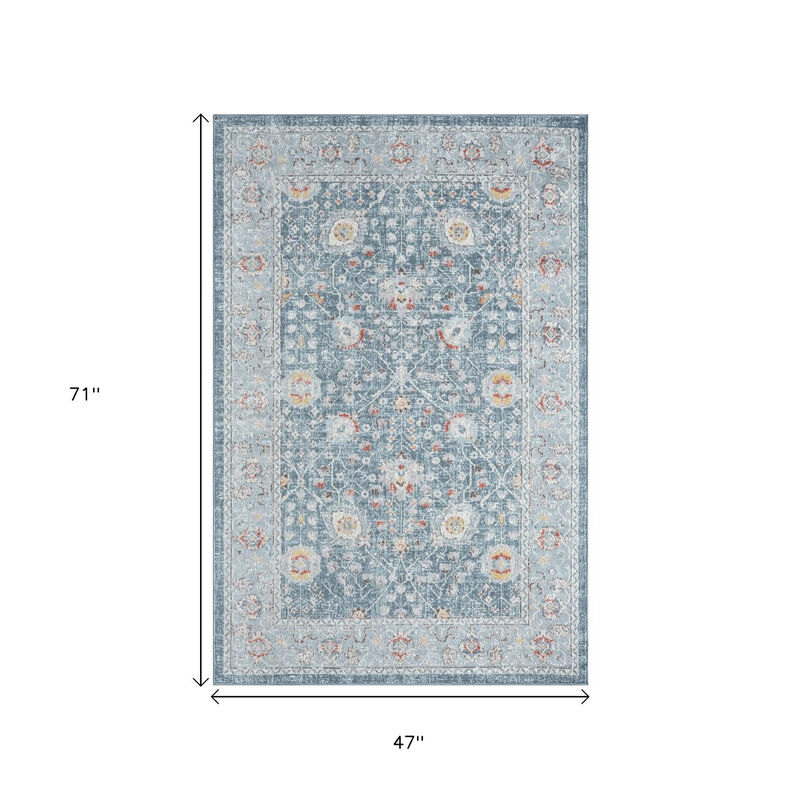 HomeRoots Floral Area Rug With UV Protection image number 2