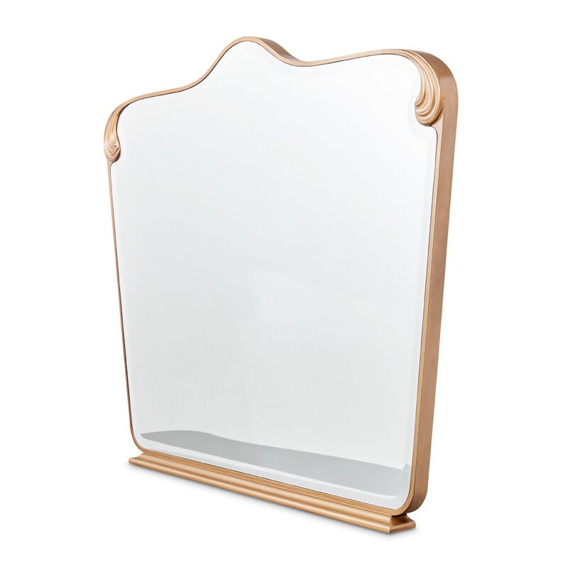 Michael Amini Camellia Field Dresser Mirror - Warm Pecan