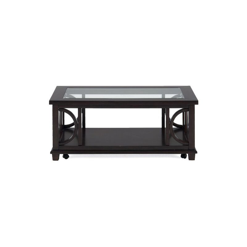 Jofran Panama Brown Contemporary Wood and Glass Coffee Table
