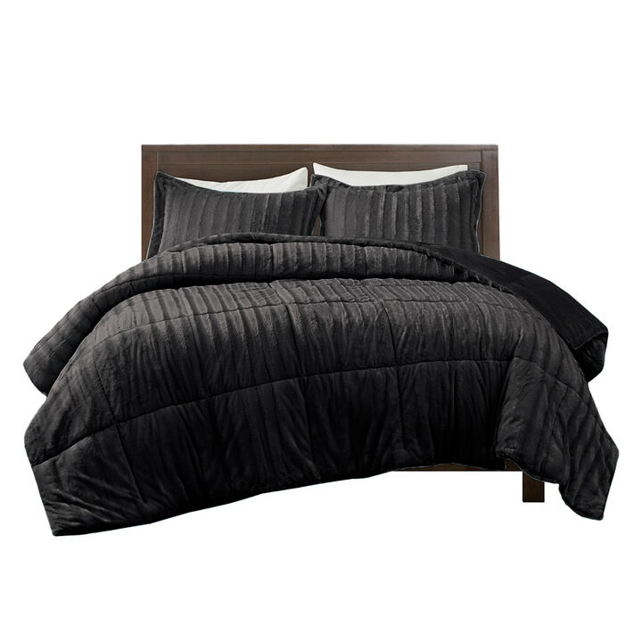Gracie Mills Wilfred Faux Fur Comforter Set - California King