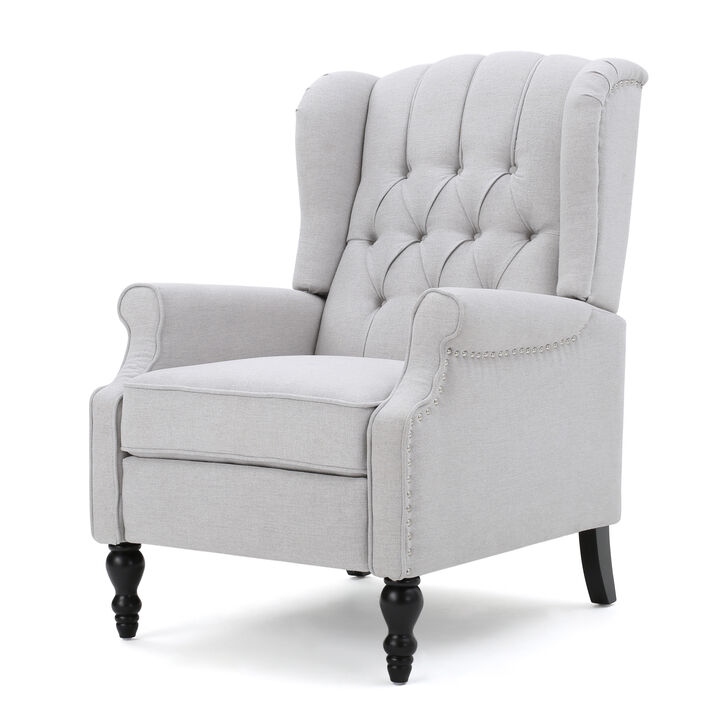 Merax Contemporary Wingback Pushback Recliner with Diamond Button Tufting