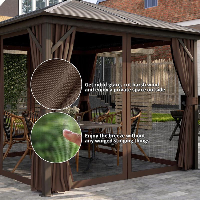 Hivvago 10x10 Permanent Hardtop Gazebo Aluminum Frame image number 4