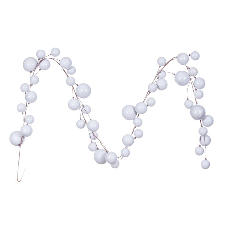 10' Silver Pearl Branch Ball Garland