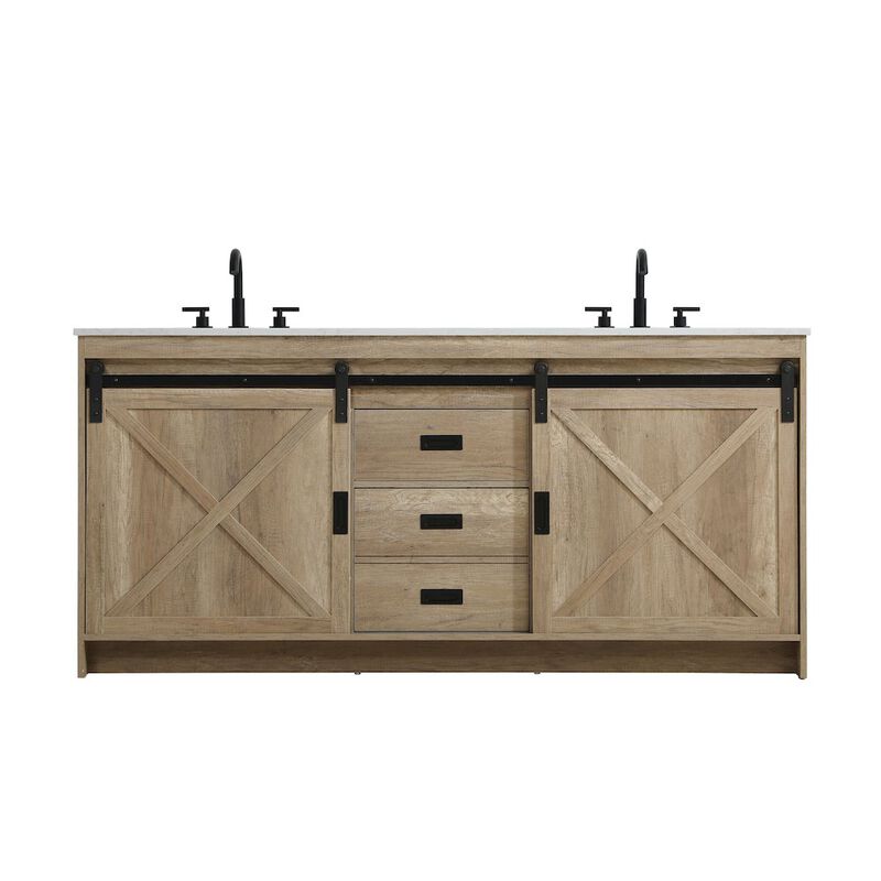 Elegant Kitchen and Bath Austin 72 Inch Double Bathroom Vanity In Natural Oak image number 0
