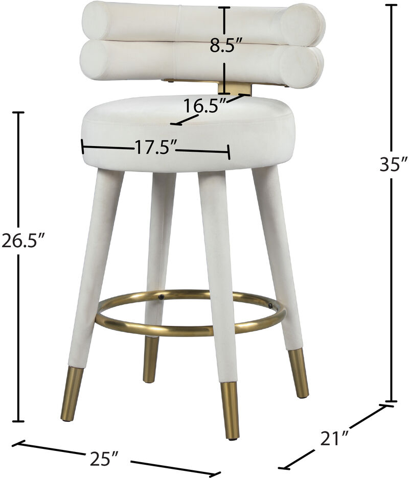 Meridian Furniture Fitzroy Velvet Counter Stool, Set of 2 image number 7