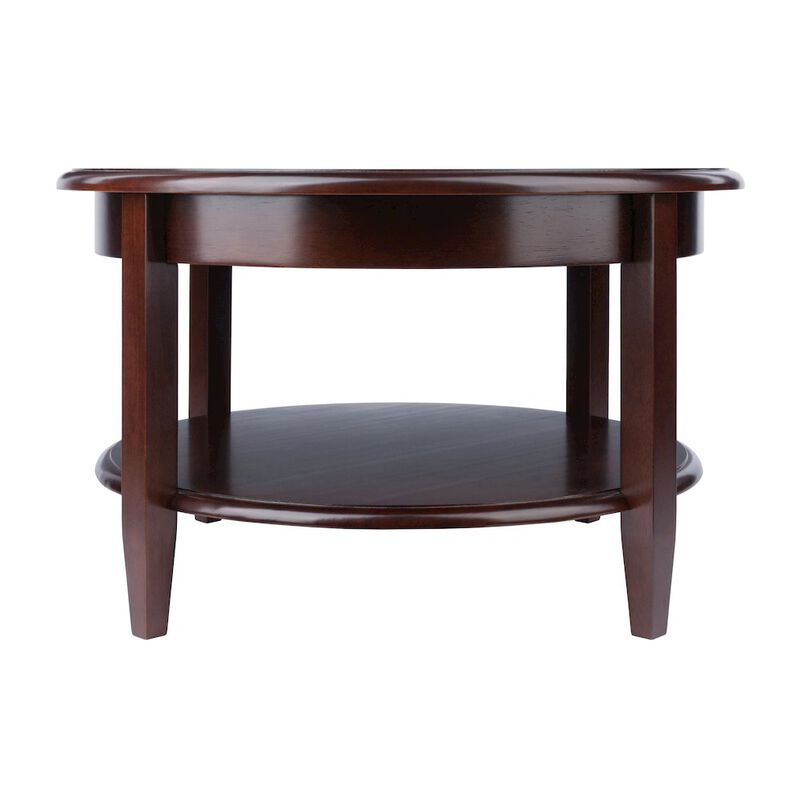 Winsome Wood Concord Round Coffee Table with Drawer and Shelf
