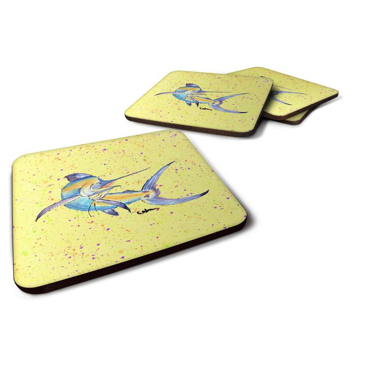 Caroline's Treasures 8533FC Sailfish Foam Coasters (Set of 4), 3.5 H x 3.5 W, Multicolor
