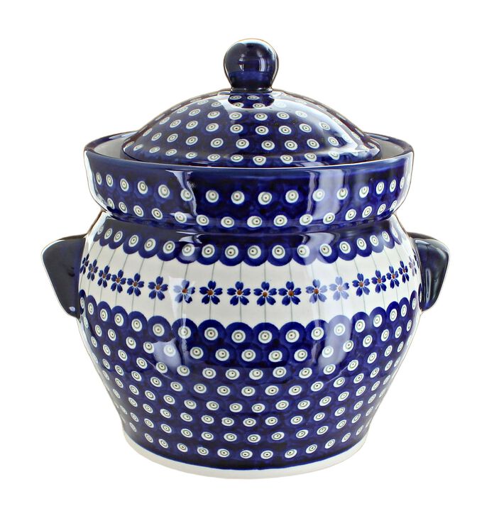 Blue Rose Polish Pottery Nature Large Container