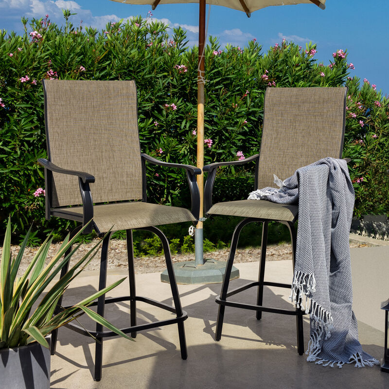 Sour Citrus Outdoor  Swivel Bar Stools Set of 2