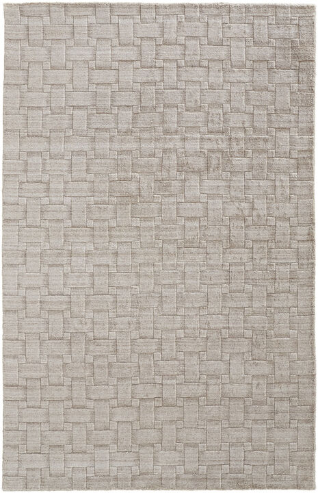 4 X 6 Ivory Striped Hand Woven Area Rug