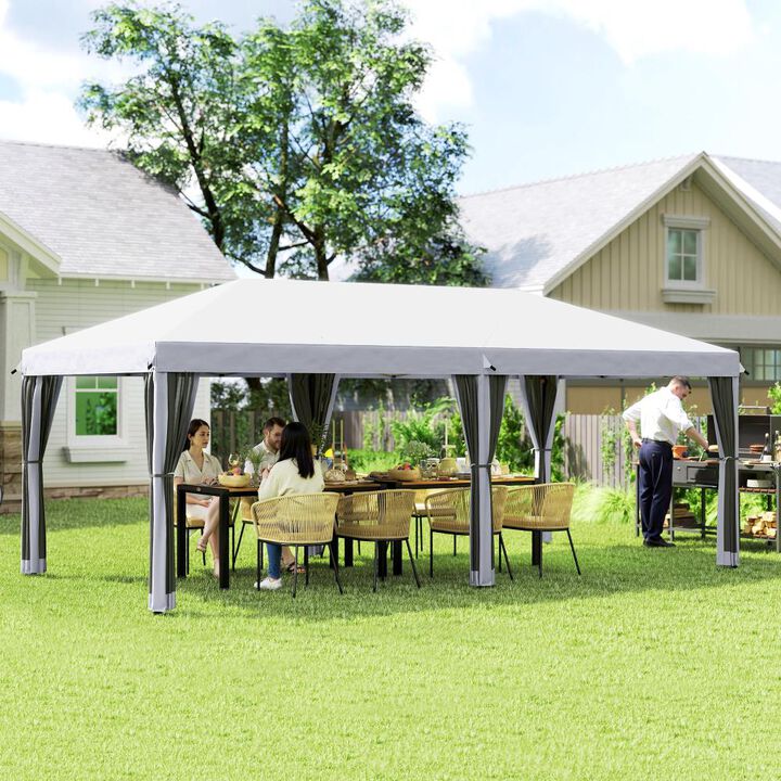 Hivvago 10' x 20' Pop Up Canopy Tent with Netting for Outdoor Events