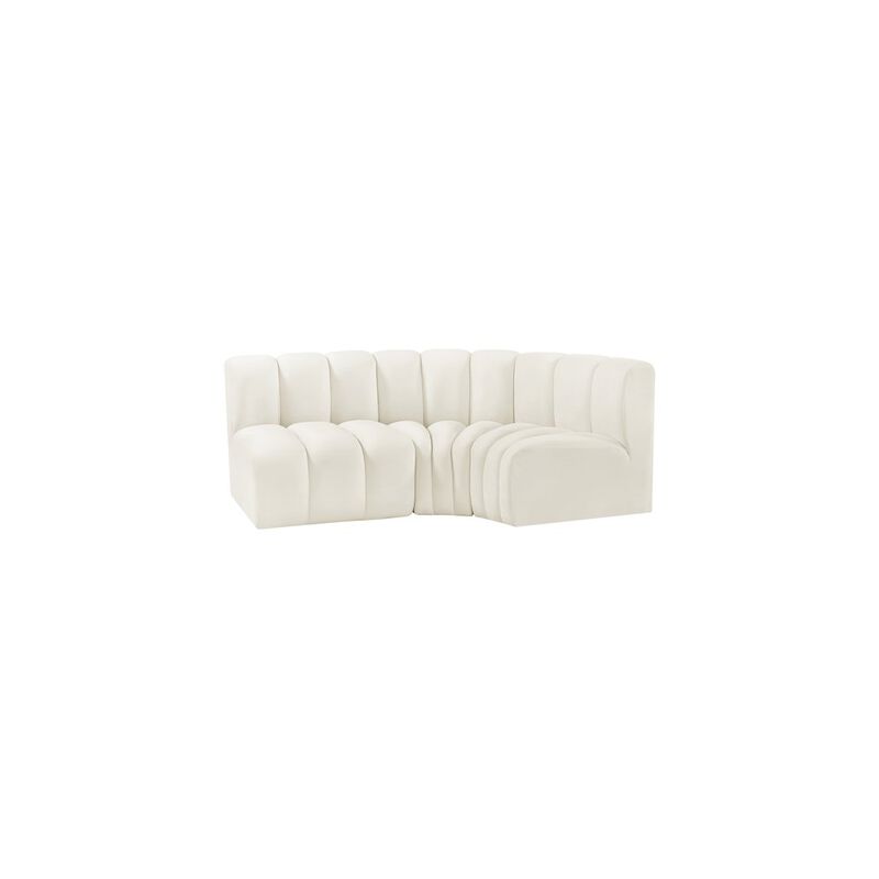 Meridian Furniture Arc Cream Velvet Modular Sofa