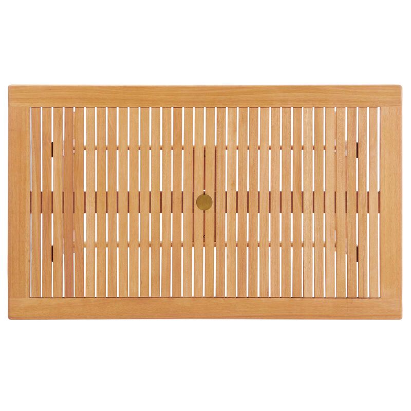 Modway - Hatteras 59" Rectangle Outdoor Patio Eucalyptus Wood Dining Table Natural image number 2