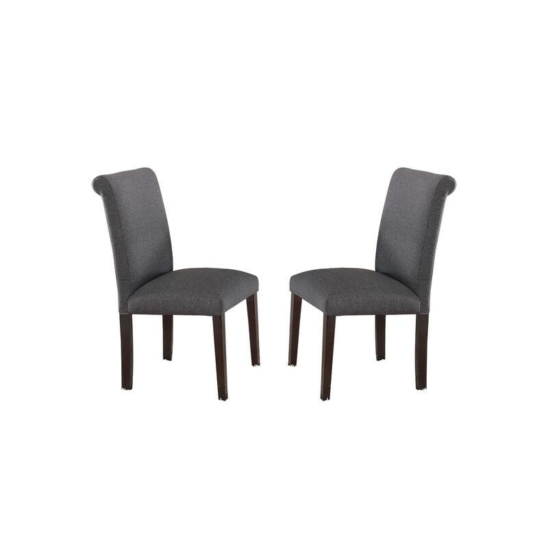 Streamdale Blue Grey Fabric Dining Chairs, Set Of 2