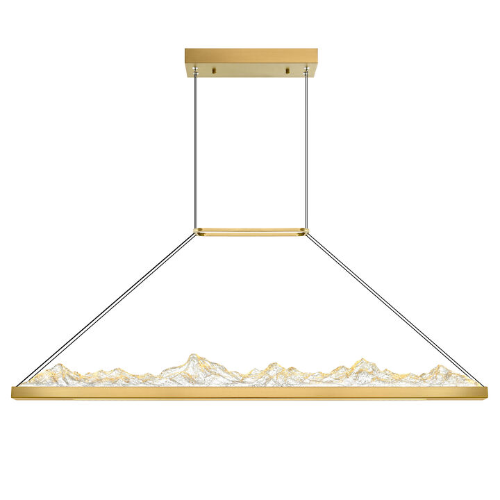 Himalayas Integrated LED Brass Island/Pool Table Light