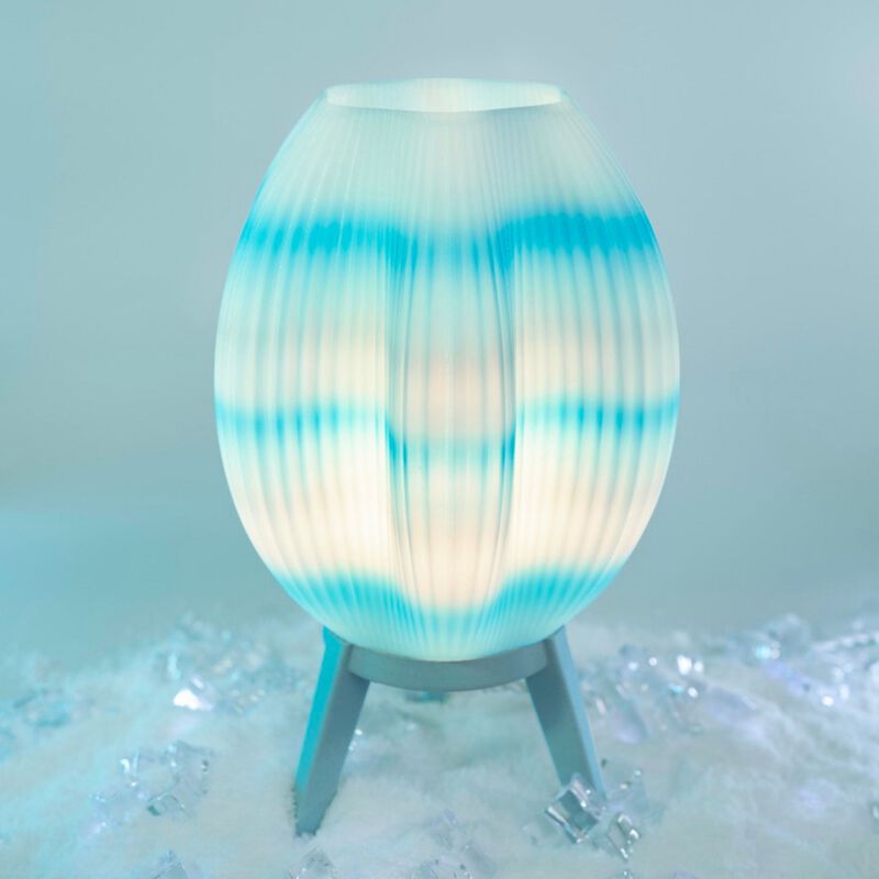 Wavy Modern Contemporary Plant-Based PLA 3D Printed Dimmable LED Table Lamp