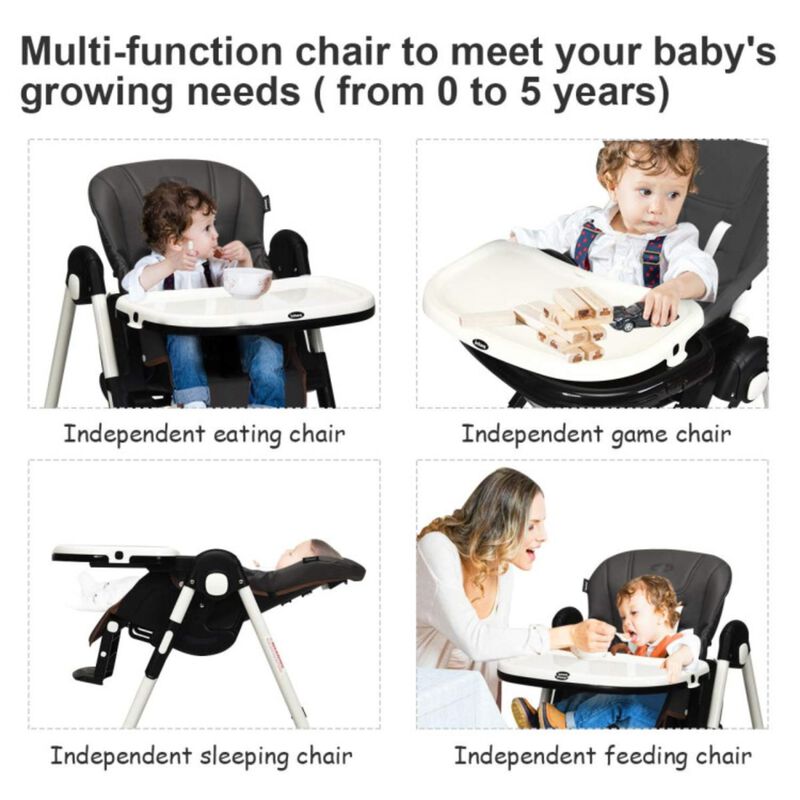 Hivvago Foldable High chair with Multiple Adjustable Backrest