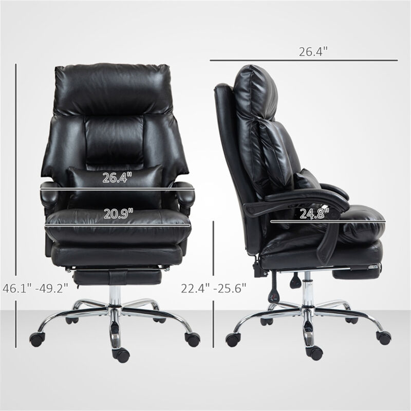 Ergonomic Massage Office Chair with Armrests and Reclining Tilt Function