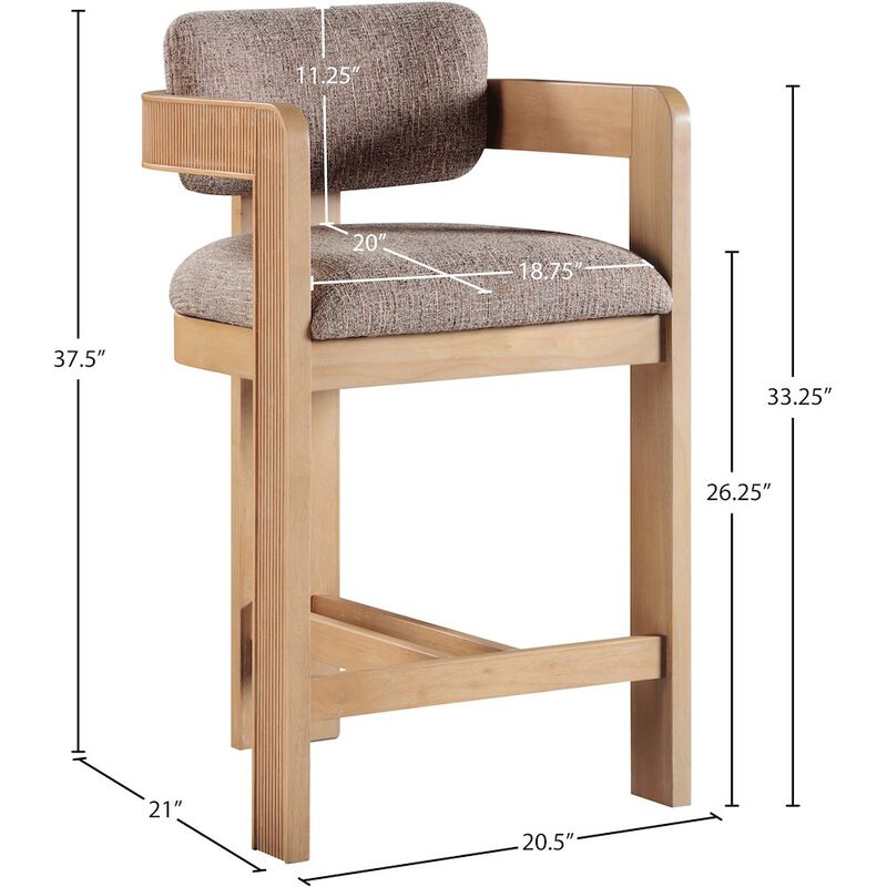 Meridian Furniture Sacha Linen Textured Fabric Stool