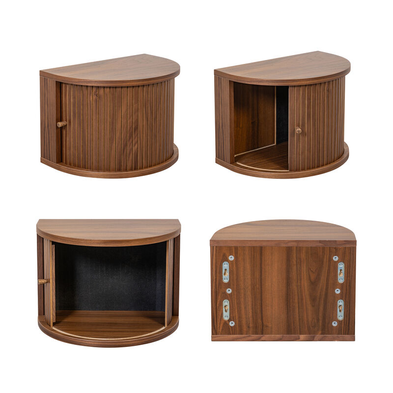 SLIDDO 16'' Floating Nightstand with Storage and Sliding Door.