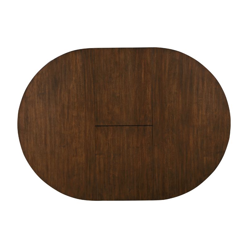 Coly Dining Table with Butterfly Leaf 48-65 Inch Round, Maple Brown