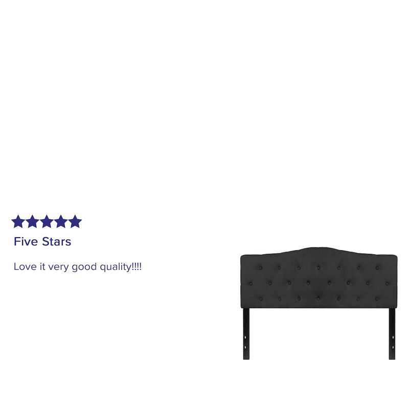 Flash Furniture Tufted Upholstered Queen Size Headboard in Black Fabric image number 1