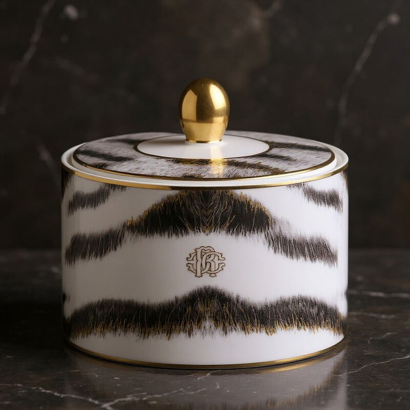 Sugar Pot TIGER   diam. 3.3", H 3.5" image number 2