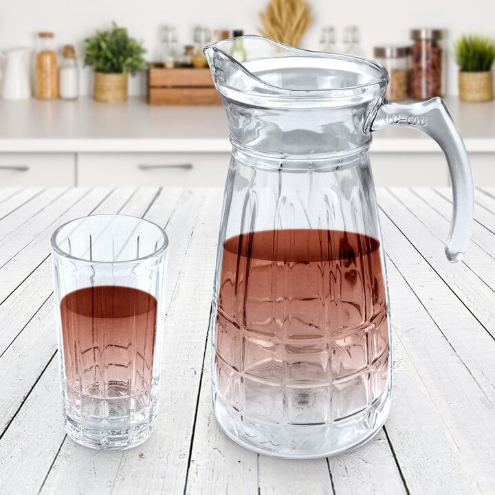 Gibson Home Jewelite Glass Pitcher and Tumbler Set