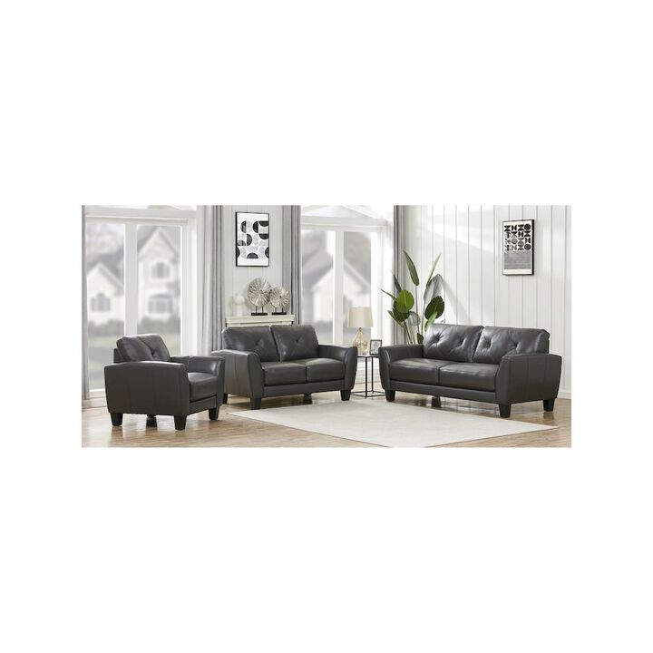 Porter Designs Trento Top Grain Leather Sofa, Gray