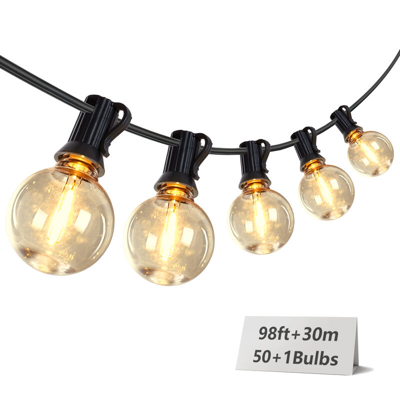 50-Light 98 ft. Outdoor Plug-in Integrated LED Edison String Light image number 4