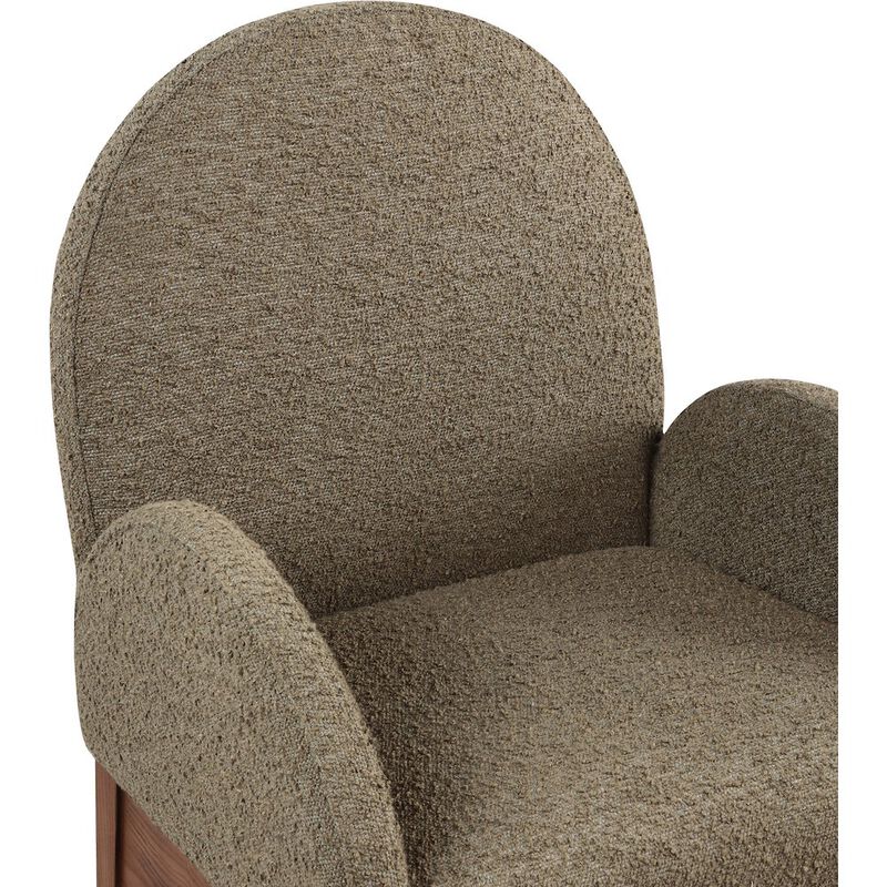 Meridian Furniture Waldorf Olive Boucle Fabric Dining Chair