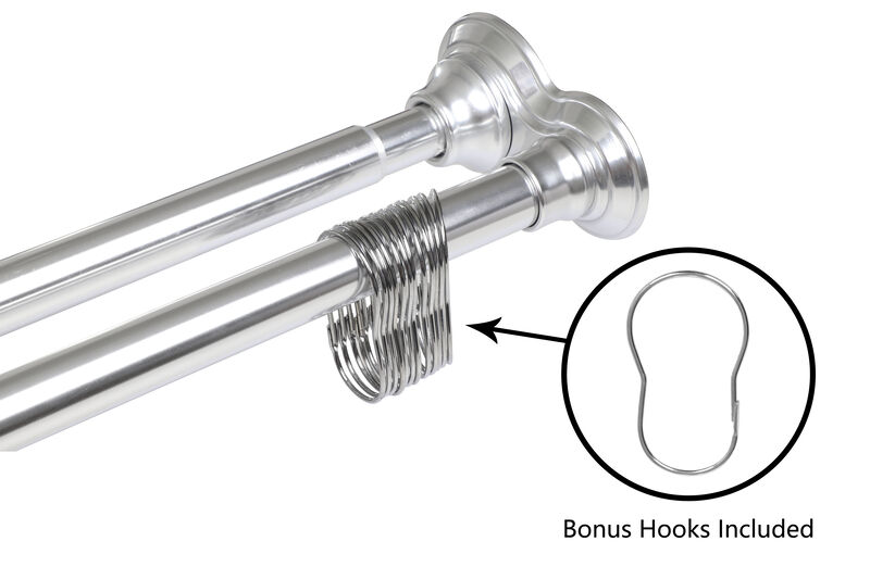 Adjustable 72" Aluminum Double Shower Curtain Rods image number 9