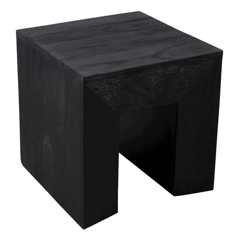 Alex Hamilton Goliath Side Table in Charcoal Gray on Solid Mango Wood