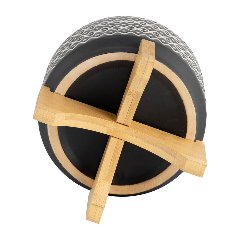 7" Abstract Planter On Stand