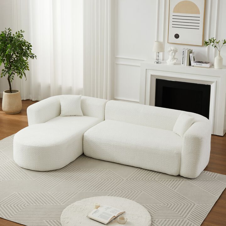 Rorvko Curved Chenille Sectional Sofa